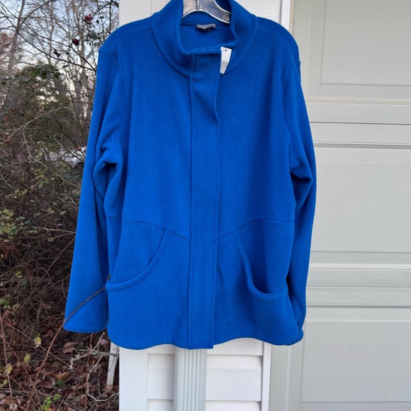 Talbots Jackets & Blazers - NWT Talbots Soft & Cozy Royal Blue Fleece Long Sleeve Jacket With Pockets